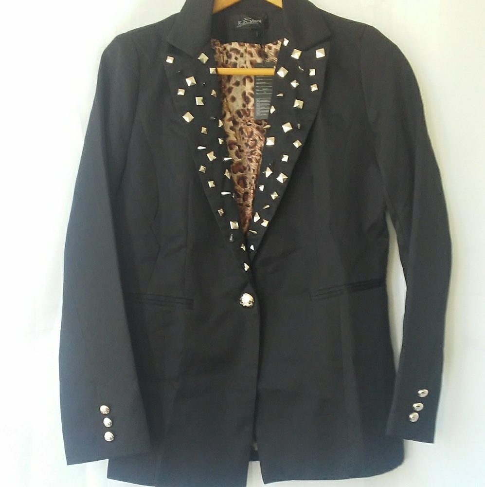 Studded Black Blazer by